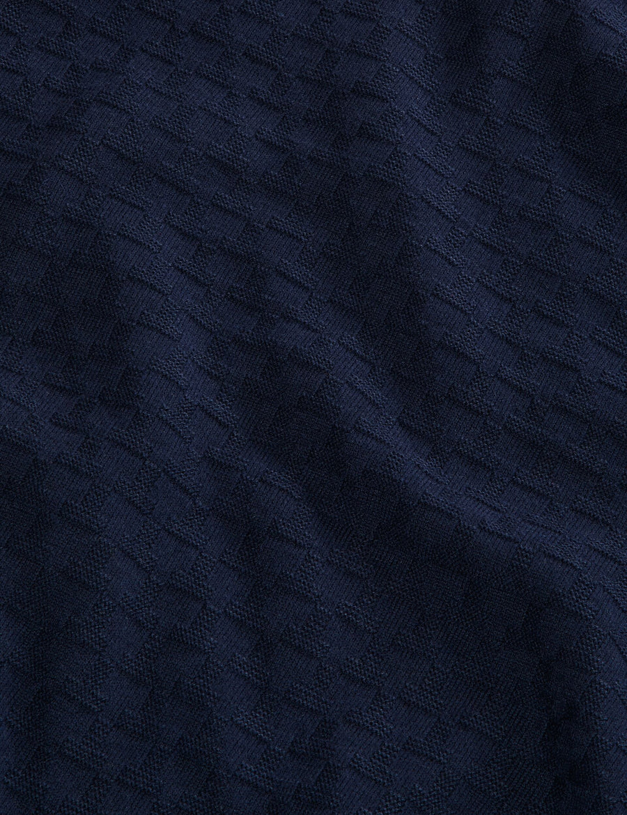 T STITCH LONG SLEEVE CREW NECK SWEATER | NAVY