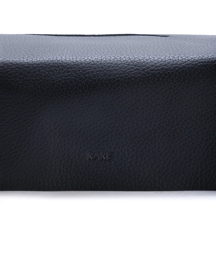 Rare Rabbit Men's Tisboc Black Leather Tissue Box