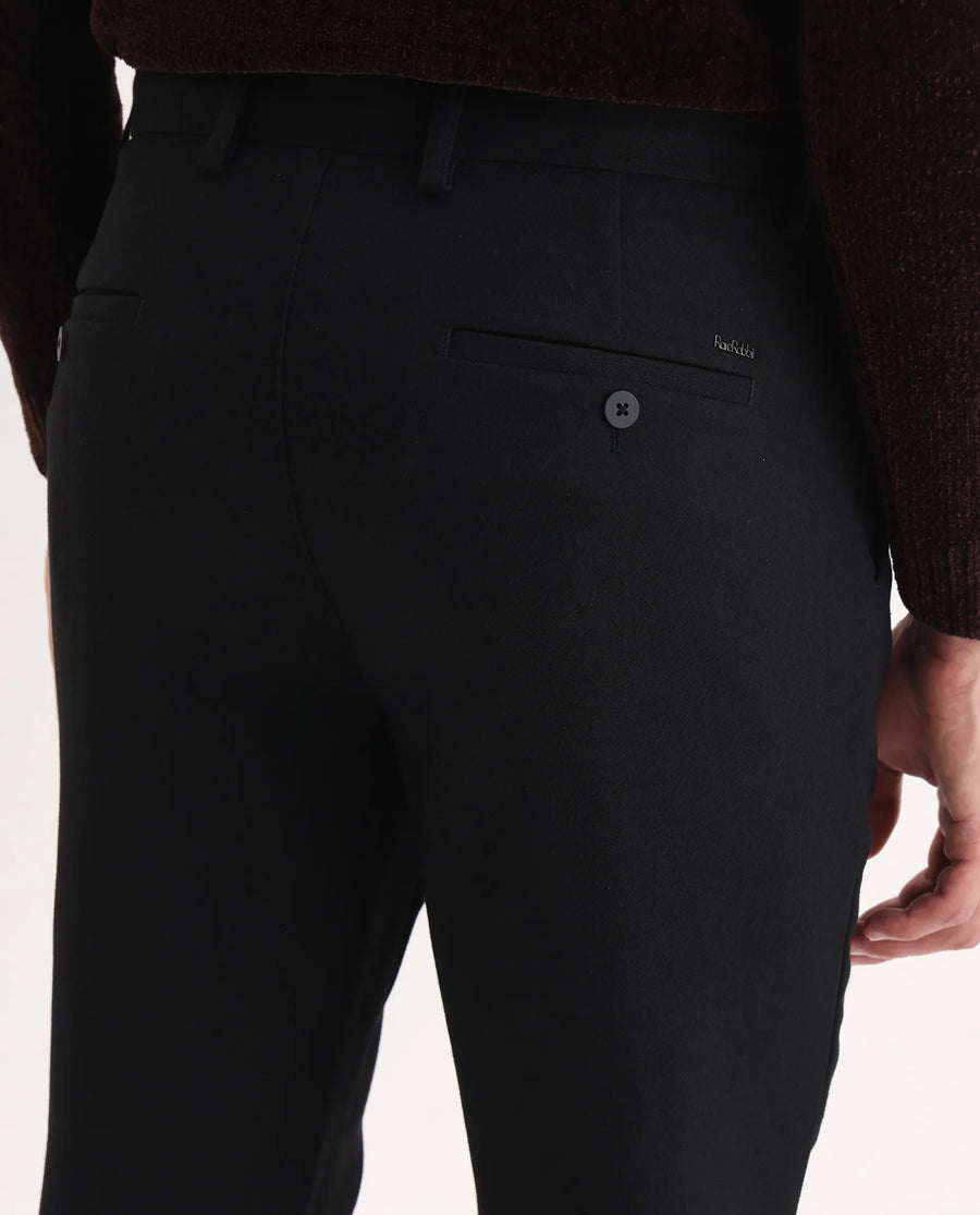 Rare Rabbit Men Tock Black Polyester Fabric Drawstring Closure Plain Trouser