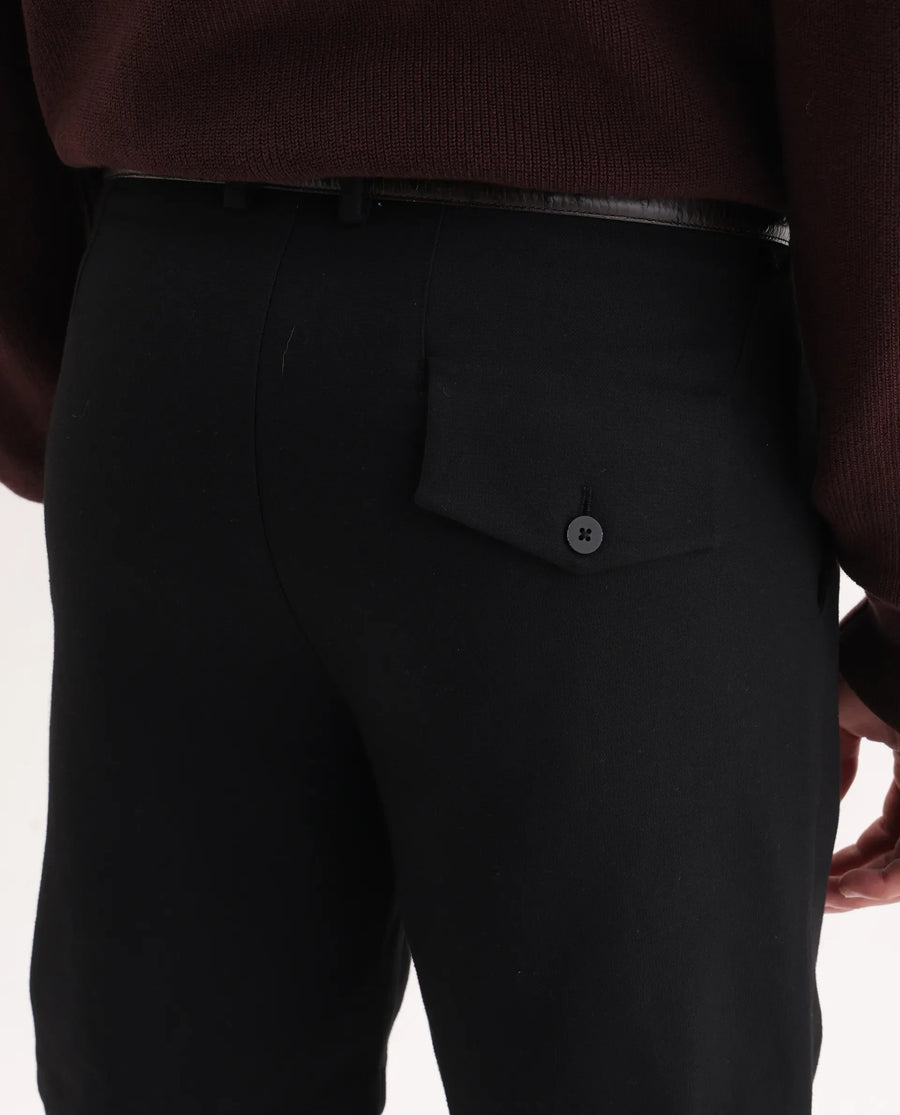 Rare Rabbit Men Tocki Black Polyester Blend Fabric Button Closure Plain Shorts