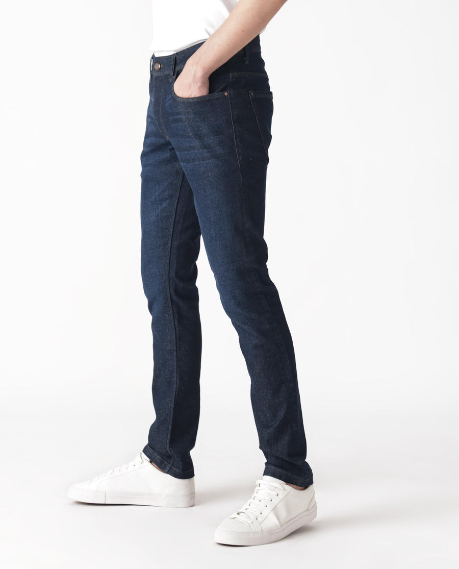 Rare Rabbit Men's Toledo Navy Cotton Plain Hawk Slim Fit Jeans