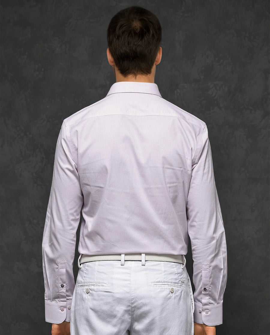 Rare Rabbit Men's Traf Pastel Pink Cotton Plain Regular Fit Full Sleeve Collared Shirt
