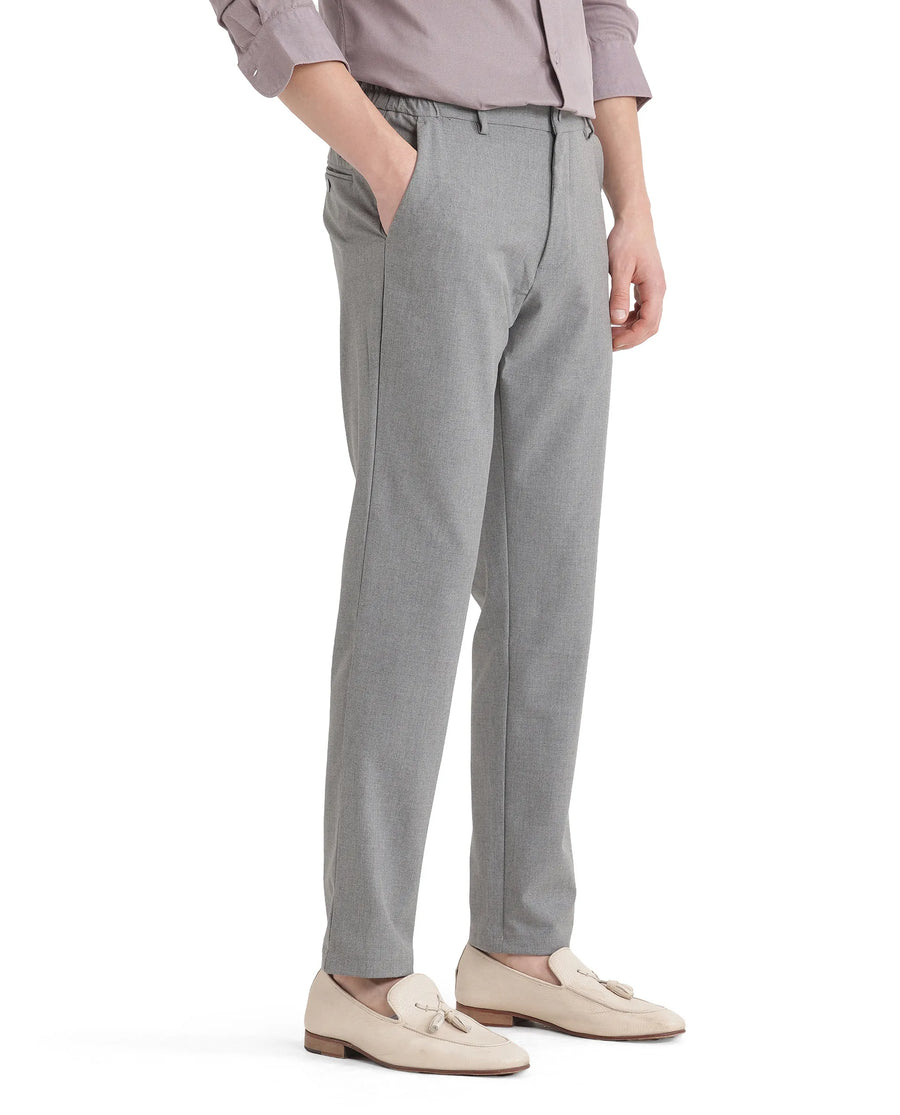 Rare Rabbit Men's Travel 11 Grey Polyester Blend Plain Regular Fit Trouser