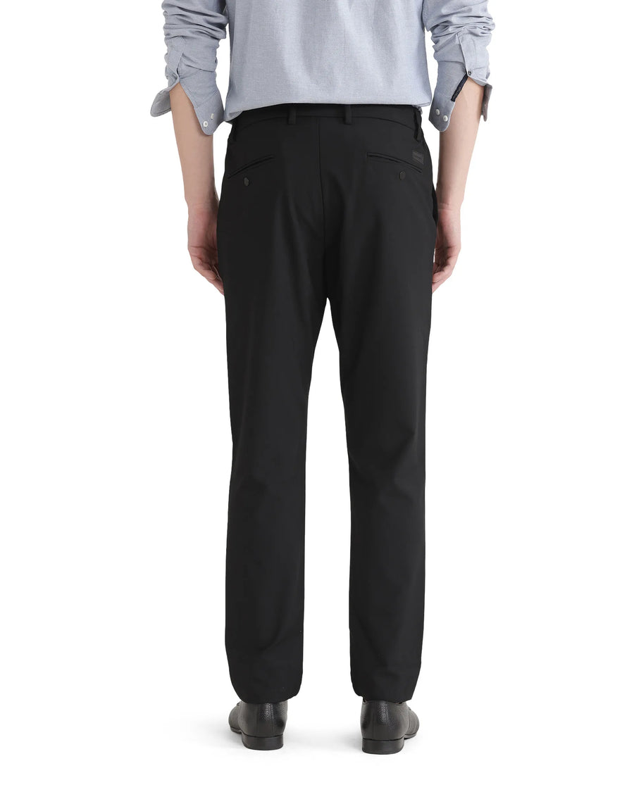 Rare Rabbit Men's Travel Uni Black Polyester Blend Plain Regular Fit Trouser