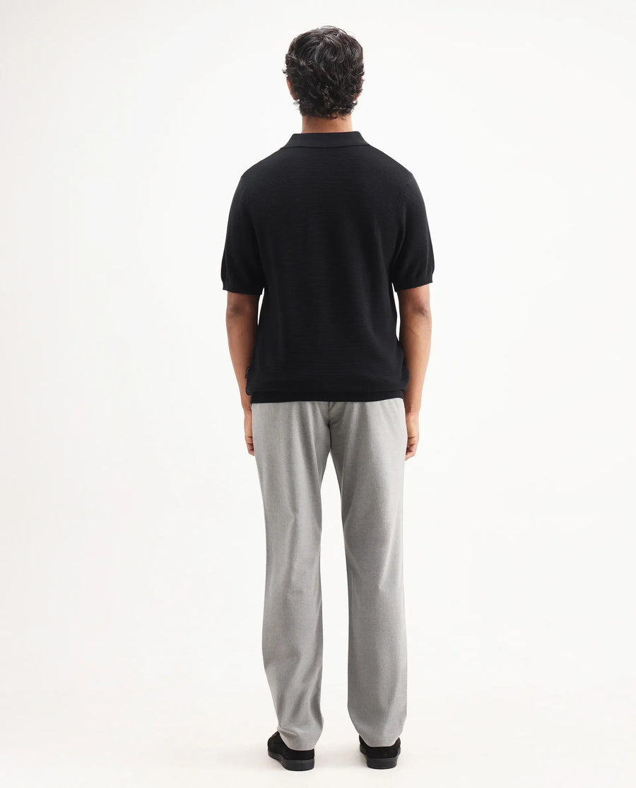 Rare Rabbit Men's Travel-Aw25 Light Grey Polyester Blend Plain Regular Fit Trouser