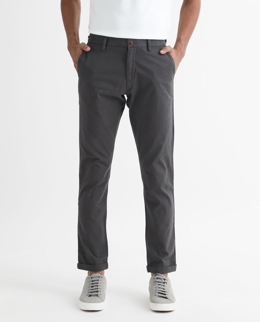 Rare Rabbit Men's Trews-1 Grey Cotton Plain Regular Fit Trouser