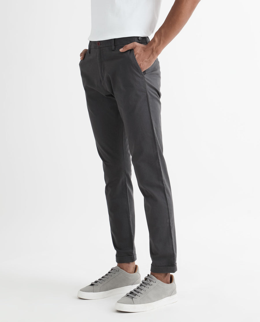 Rare Rabbit Men's Trews-1 Grey Cotton Plain Regular Fit Trouser