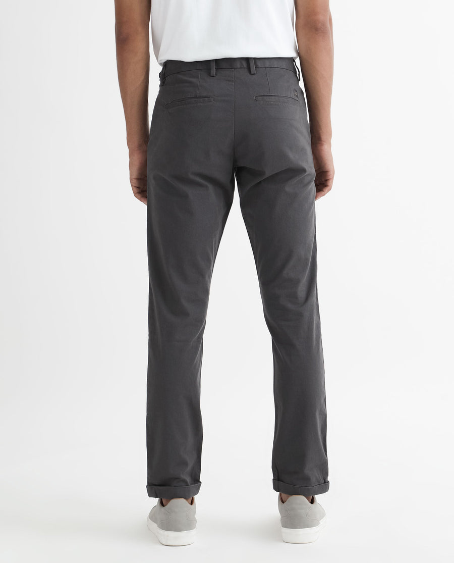 Rare Rabbit Men's Trews-1 Grey Cotton Plain Regular Fit Trouser