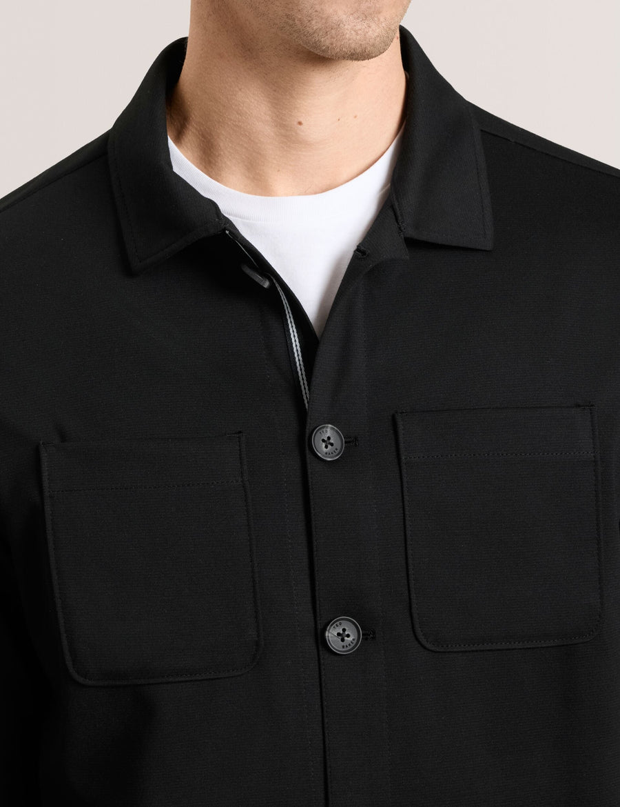 BUTTON FRONT SHACKET | BLACK