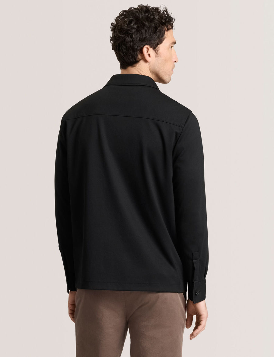 BUTTON FRONT SHACKET | BLACK