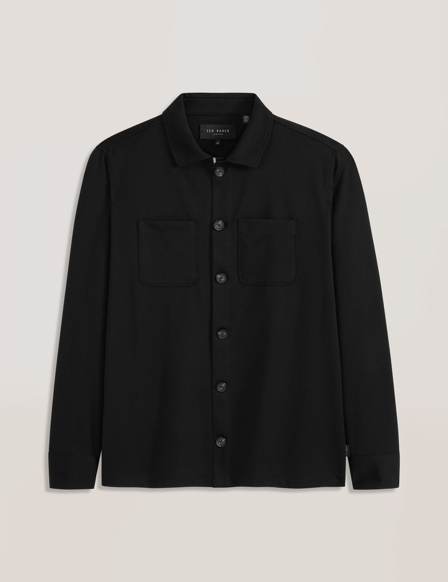 BUTTON FRONT SHACKET | BLACK