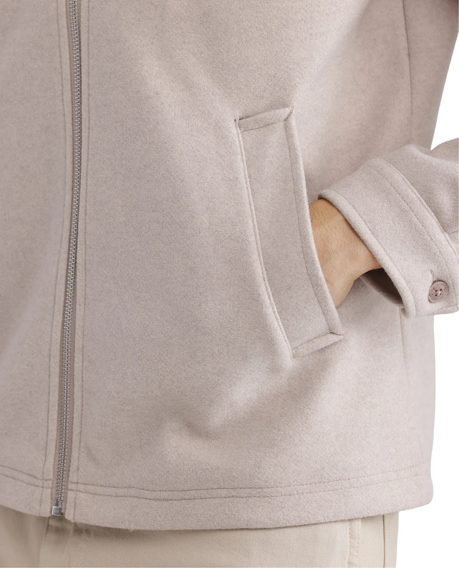 Rare Rabbit Men's Tweeder-2 Beige Polyester Plain Regular Fit Full Sleeve Spread Collar Jacket