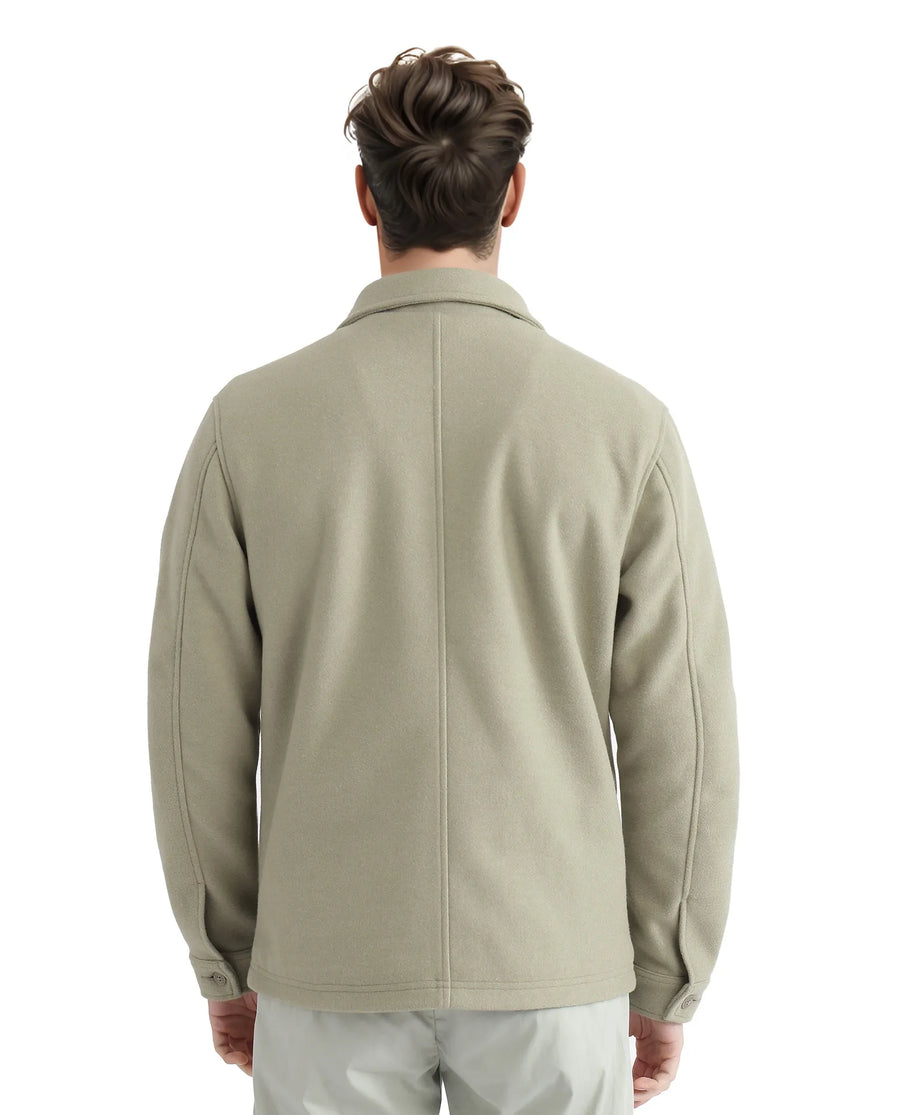 Rare Rabbit Men's Tweeder-2 Pastel Green Polyester Blend Plain Relaxed Fit Full Sleeve Spread Collar Jacket