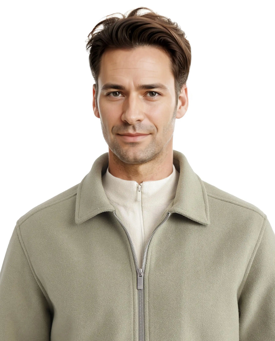 Rare Rabbit Men's Tweeder-2 Pastel Green Polyester Blend Plain Relaxed Fit Full Sleeve Spread Collar Jacket