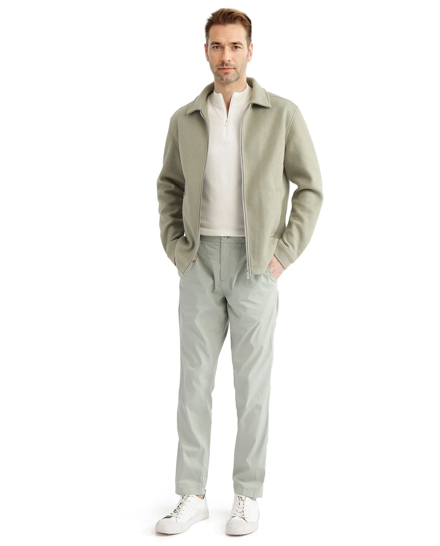 Rare Rabbit Men's Tweeder-2 Pastel Green Polyester Blend Plain Relaxed Fit Full Sleeve Spread Collar Jacket