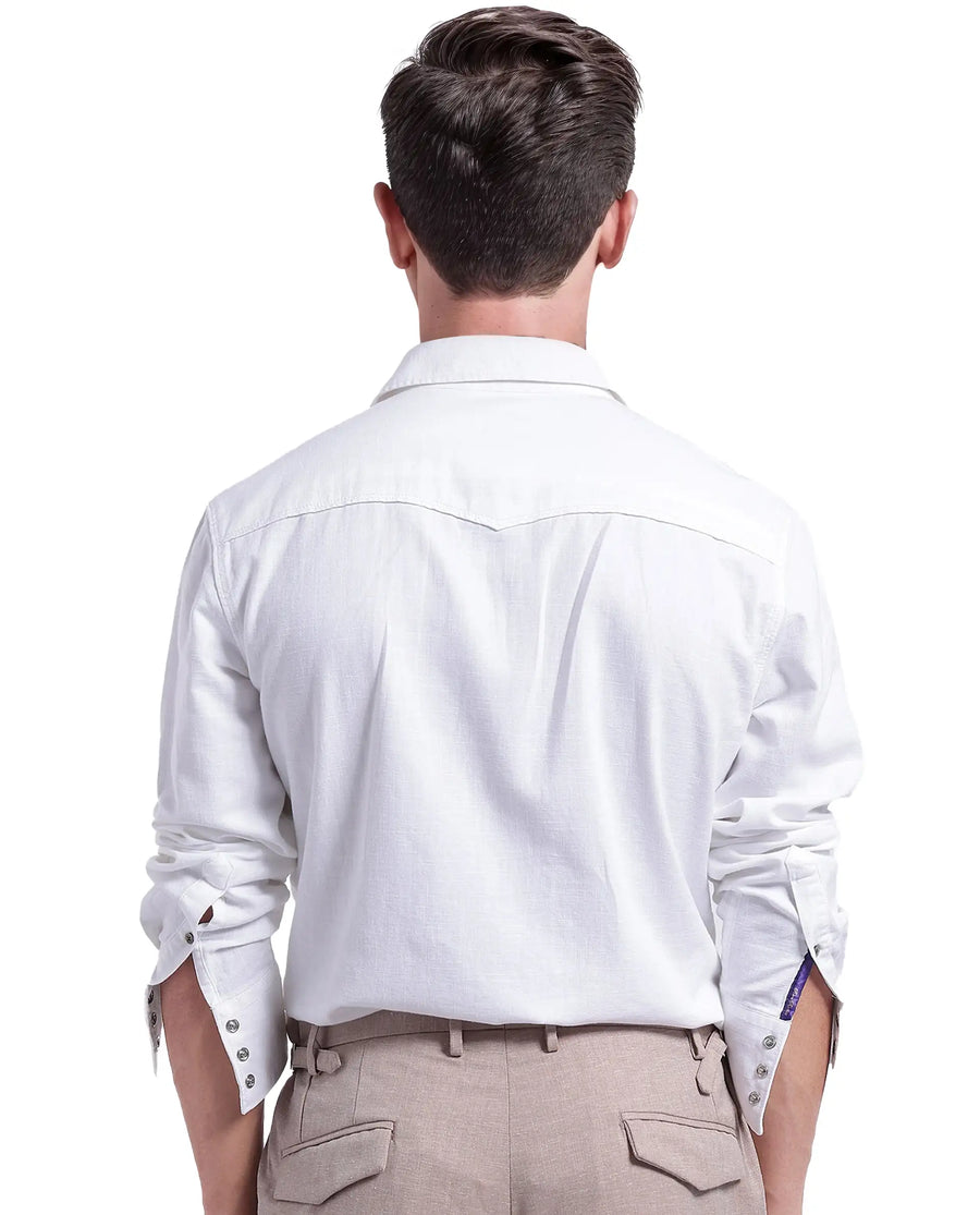 Rare Rabbit Men's Cotton Plain Regular Fit Full Sleeve Collared Shirt