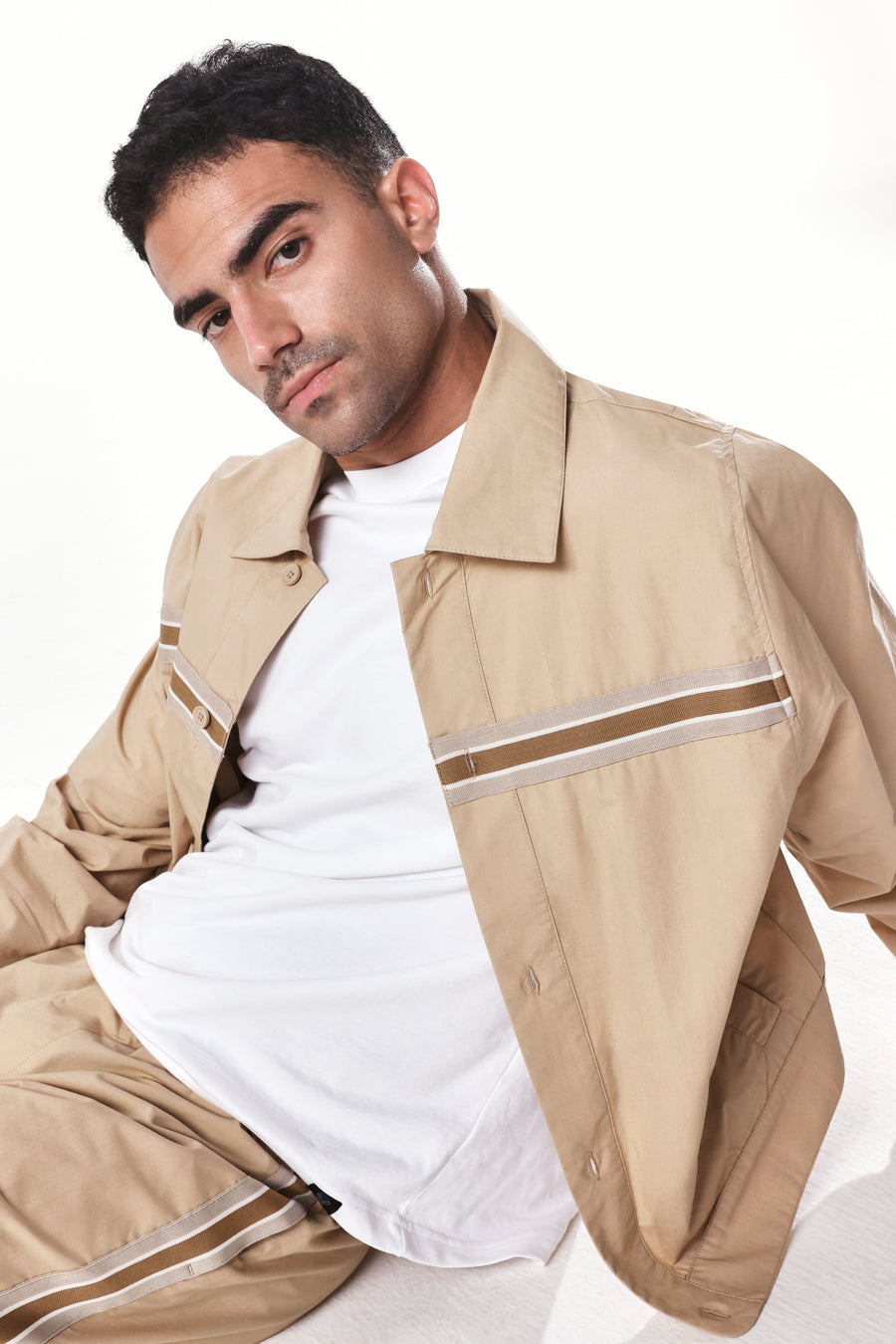 Rare Rabbit Men's Macon-S Beige Cotton Plain Regular Fit Full Sleeve Collared Shirt