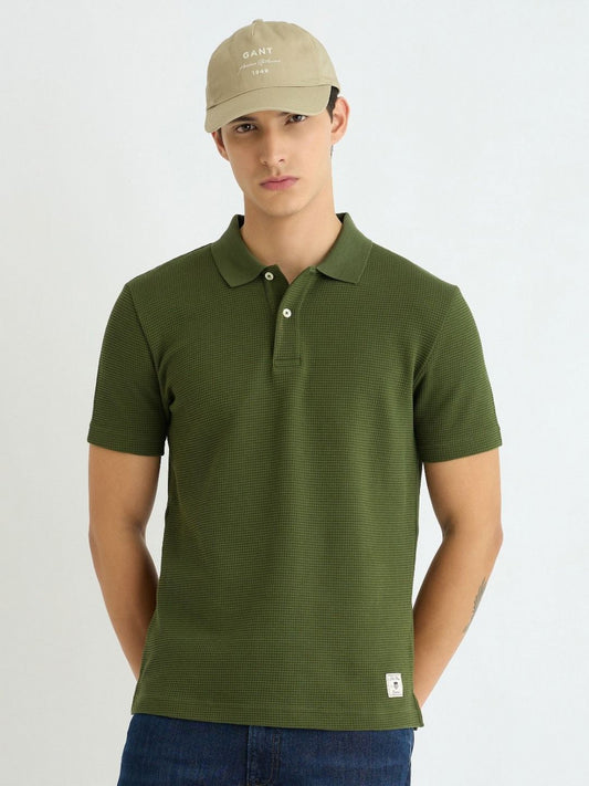 GANT Solid Polo Collar Cotton T-shirt
