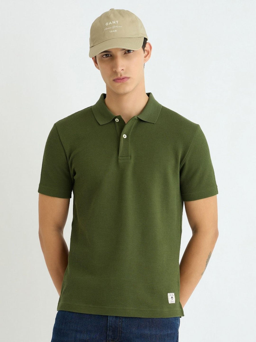 GANT Solid Polo Collar Cotton T-shirt