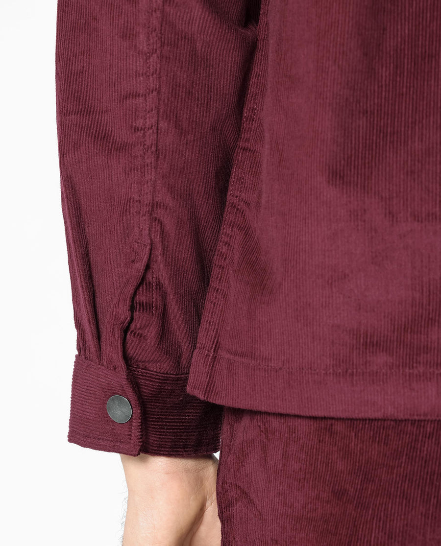 Rare Rabbit Men's Upto Dark Maroon Cotton Plain Regular Fit Full Sleeve Spread Collar Jacket