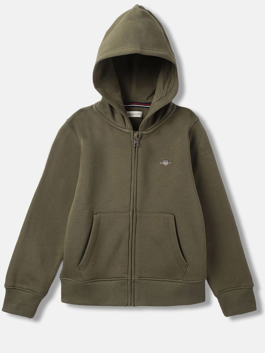 GANT Boys Solid Hooded Pure Cotton Sweatshirt