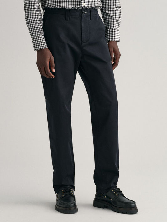 GANT Men Cotton Mid-Rise Regular Twill Trousers