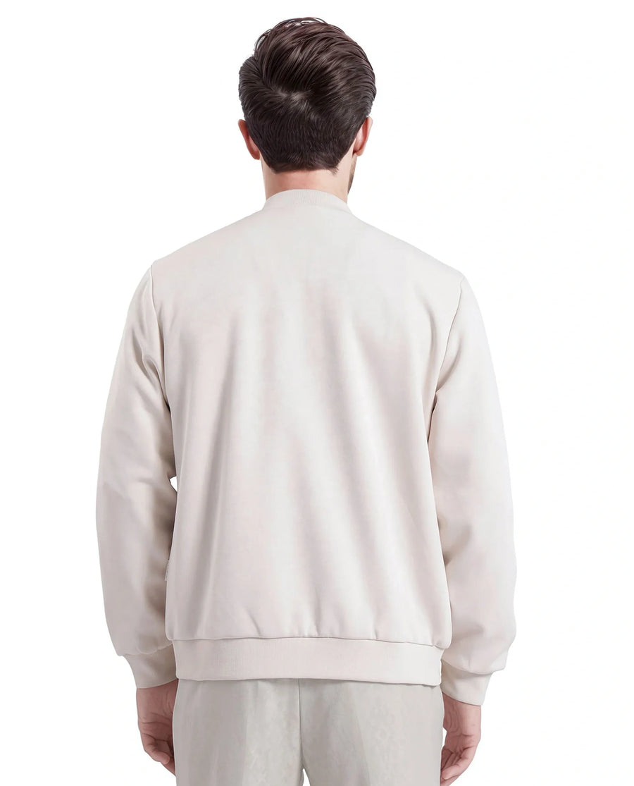 Rare Rabbit Men's Vallor Beige Nylon Plain Regular Fit Full Sleeve Mandarin Collar Jacket