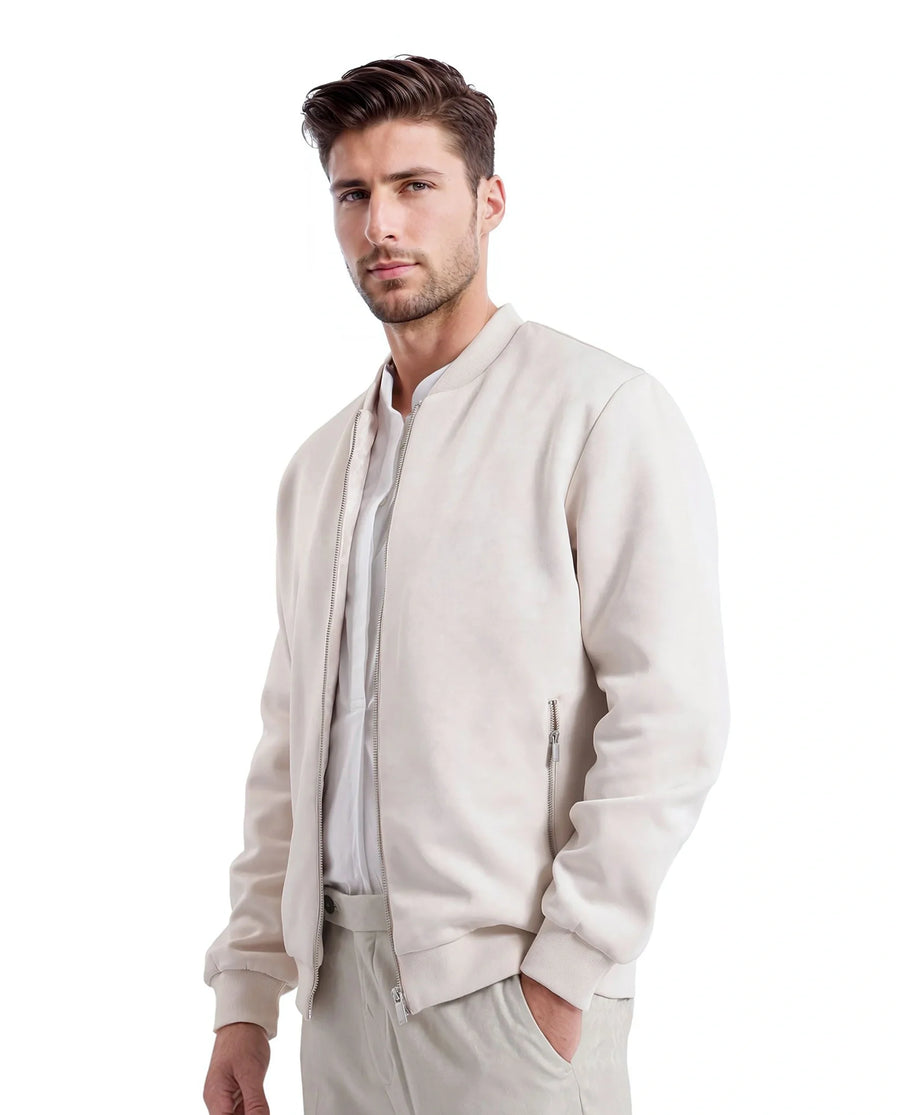 Rare Rabbit Men's Vallor Beige Nylon Plain Regular Fit Full Sleeve Mandarin Collar Jacket