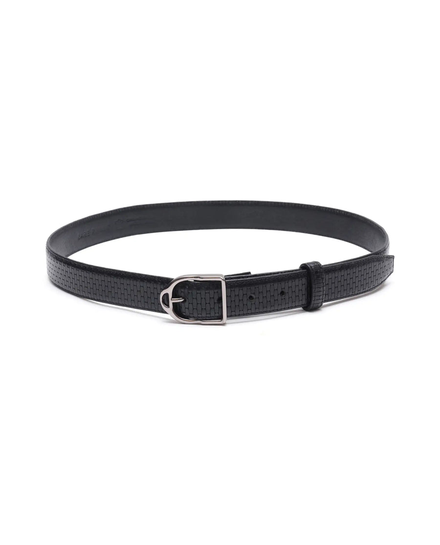 Rare Rabbit Men Valor Black Leather Belt