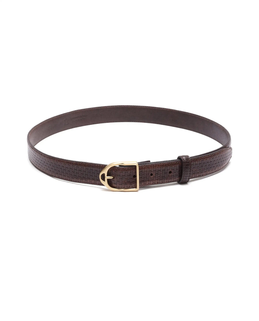 Rare Rabbit Men Valor Brown Leather Belt