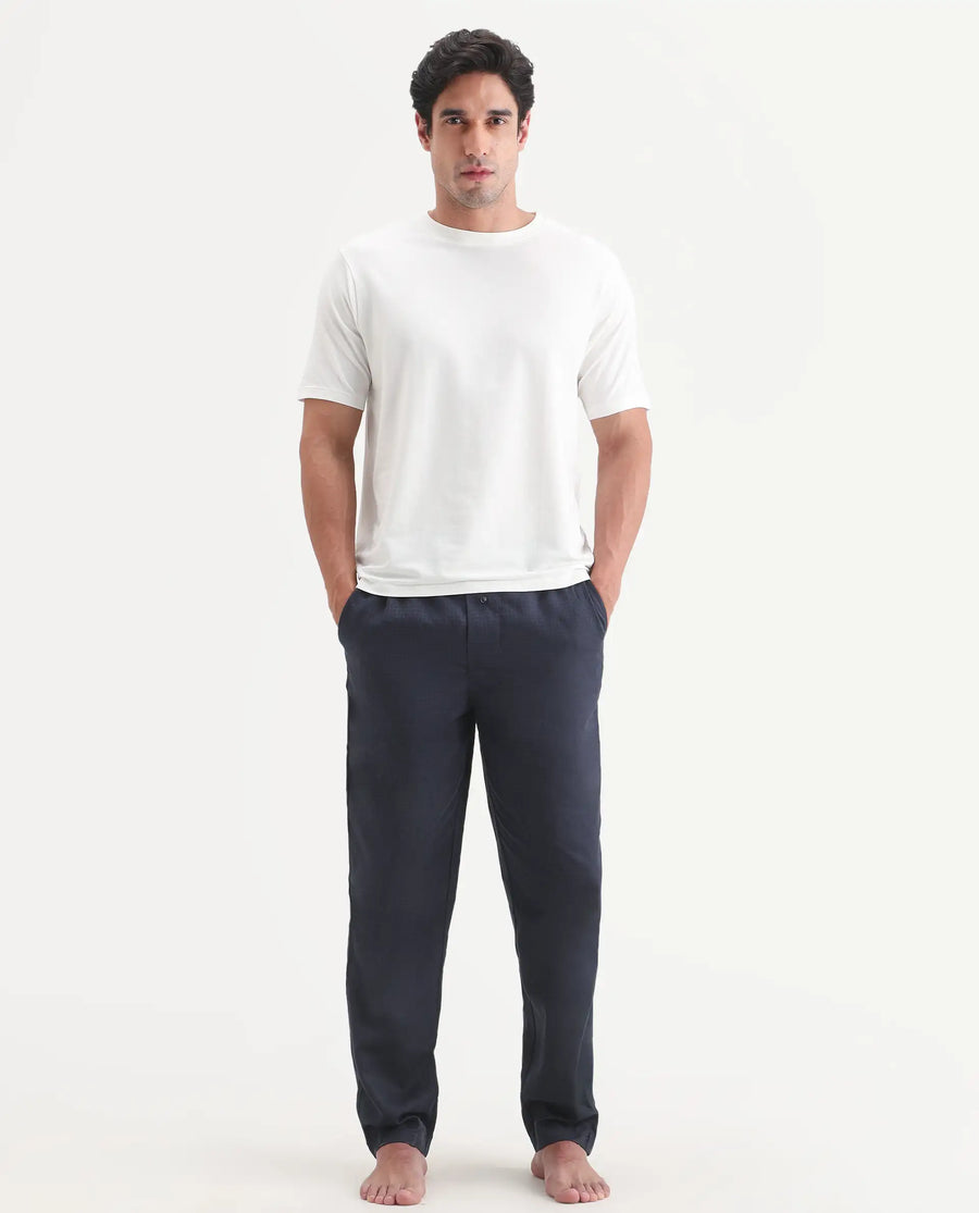 Rare Rabbit Men's Vaux Off White Cotton Modal Spandex Fabric Half Sleeve Regular Fit Plain T-Shirt