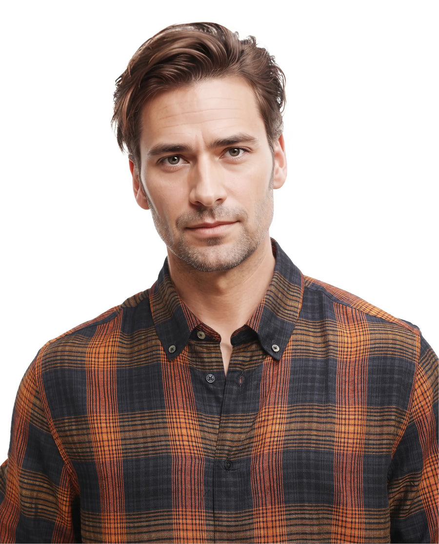 Rare Rabbit Men's Veil Black Checked Print Regular Fit Full Sleeve Collared Shirt