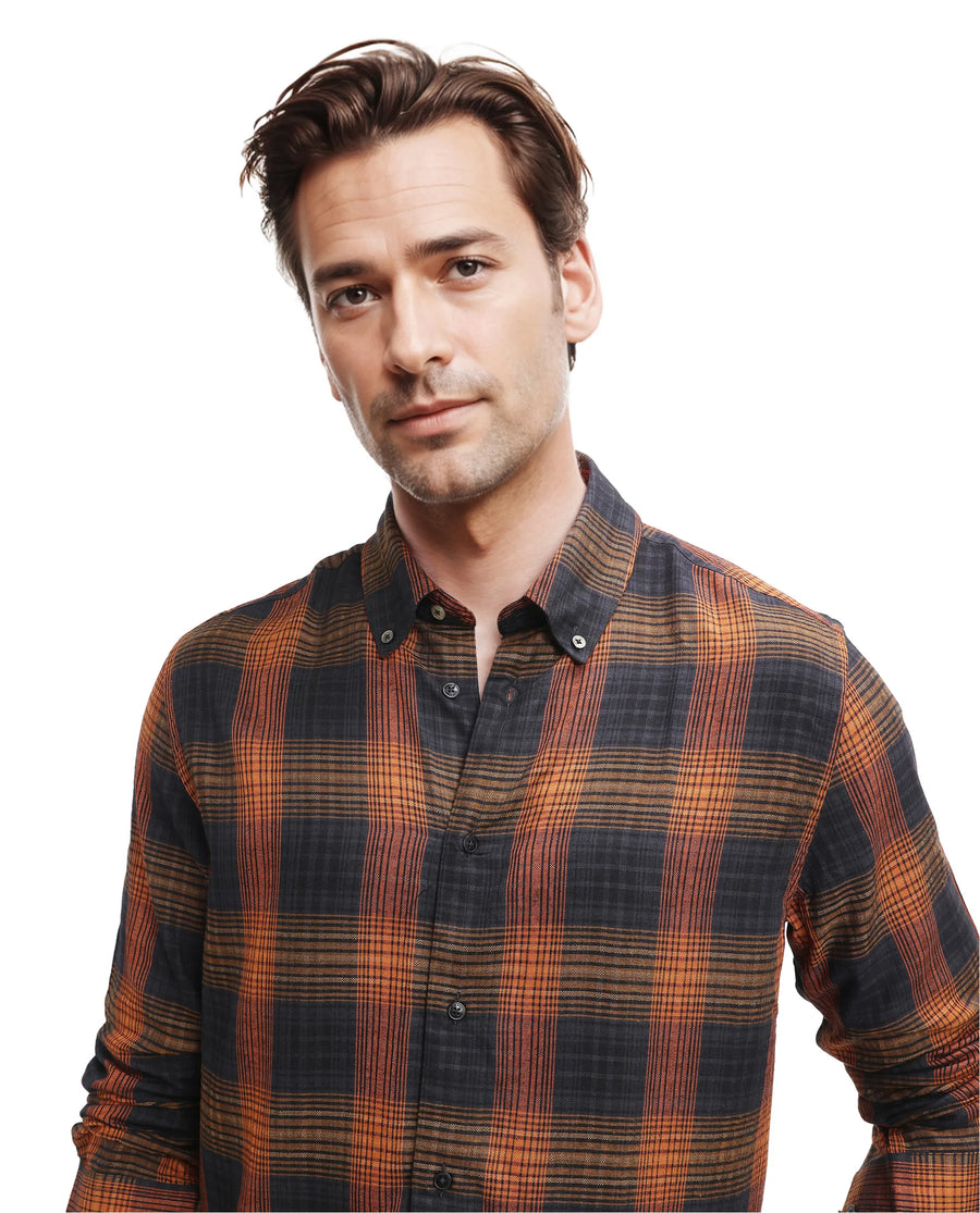Rare Rabbit Men's Veil Black Checked Print Regular Fit Full Sleeve Collared Shirt