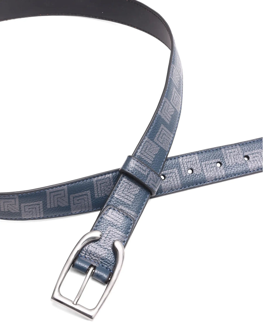 Rare Rabbit Men Vero Navy Leather Belt