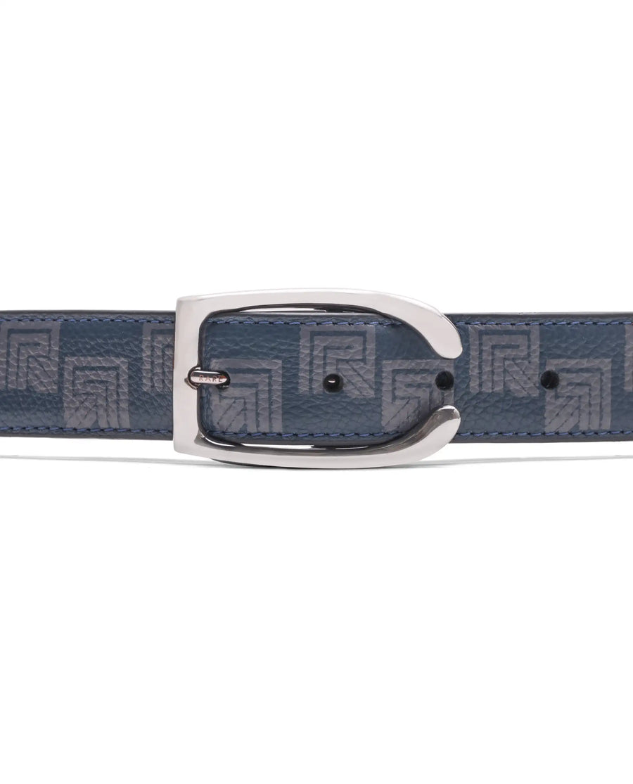 Rare Rabbit Men Vero Navy Leather Belt