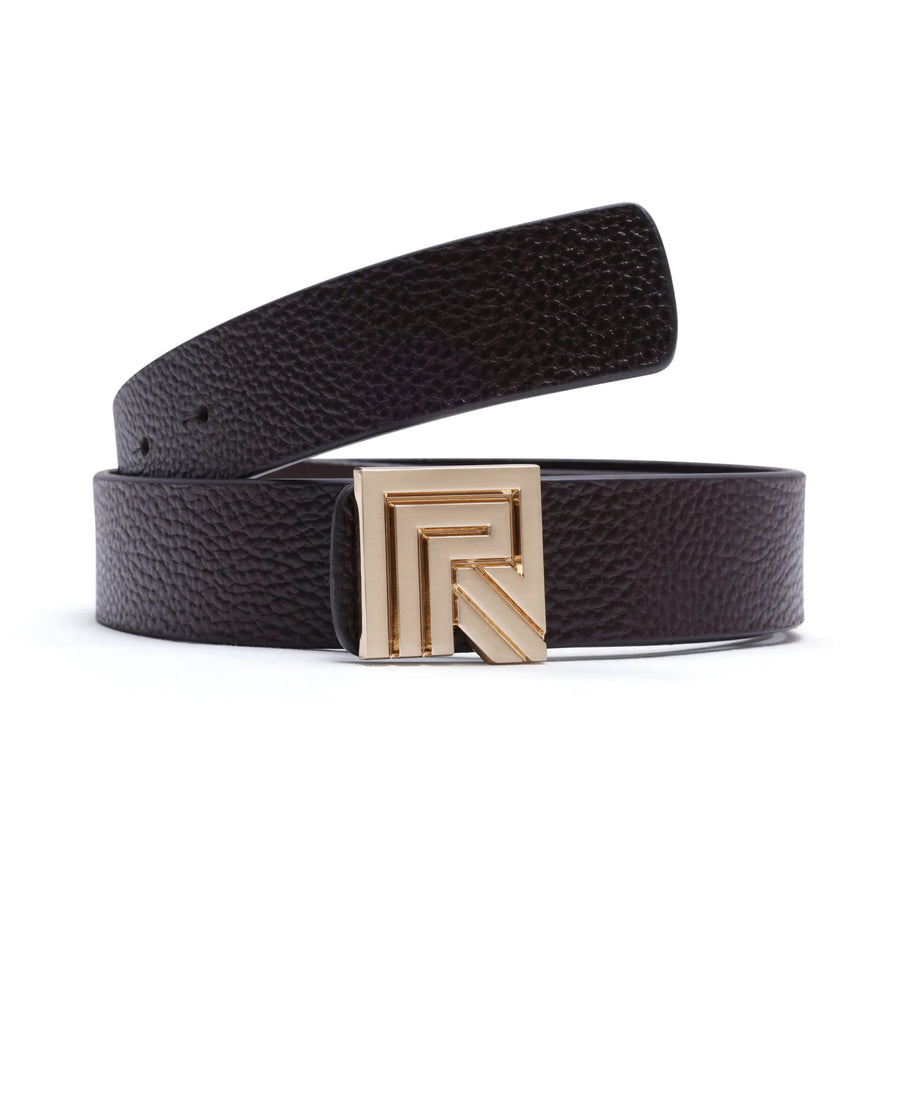 Rare Rabbit Men Vero Brown Non Reversible Leather Belt