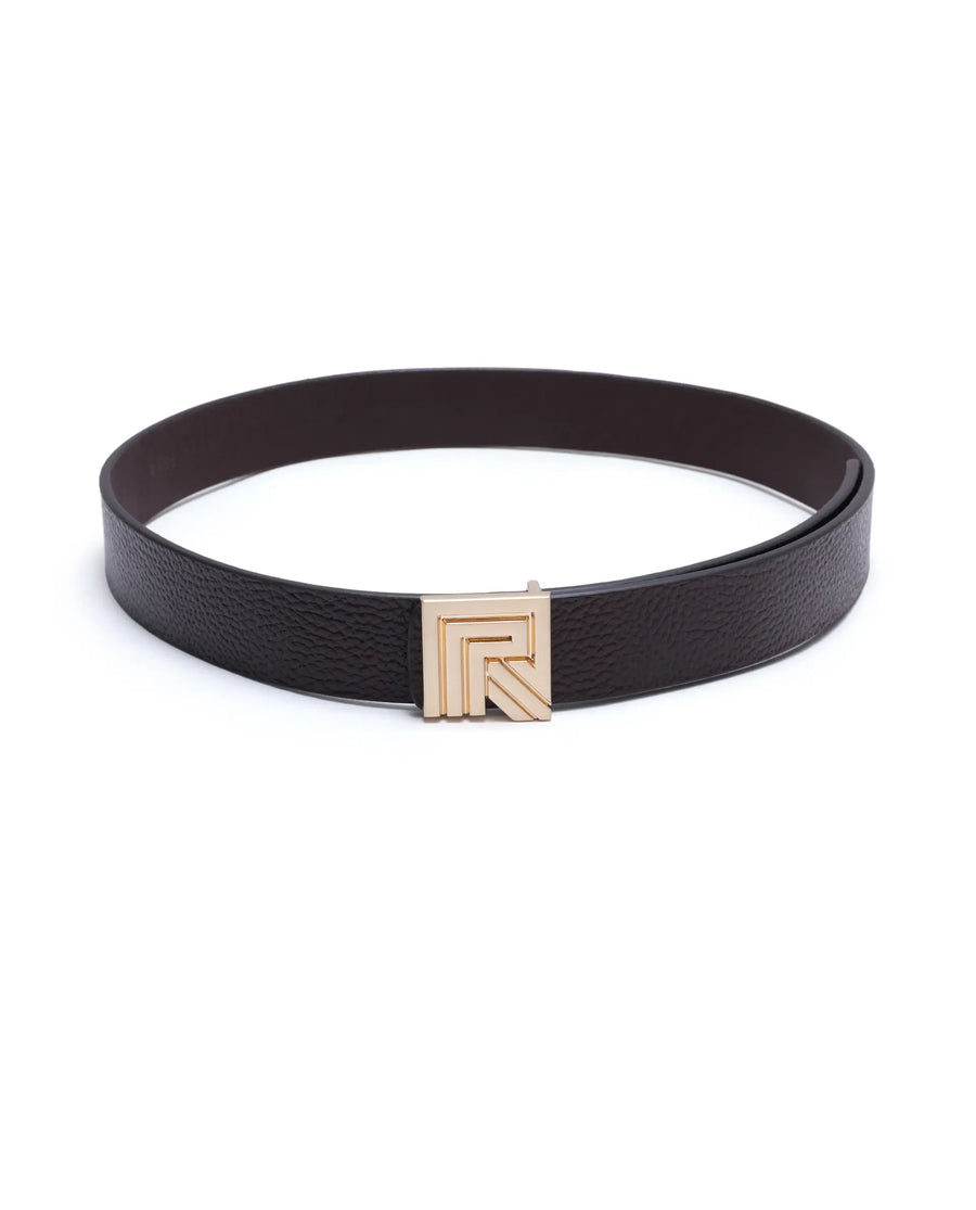 Rare Rabbit Men Vero Brown Non Reversible Leather Belt