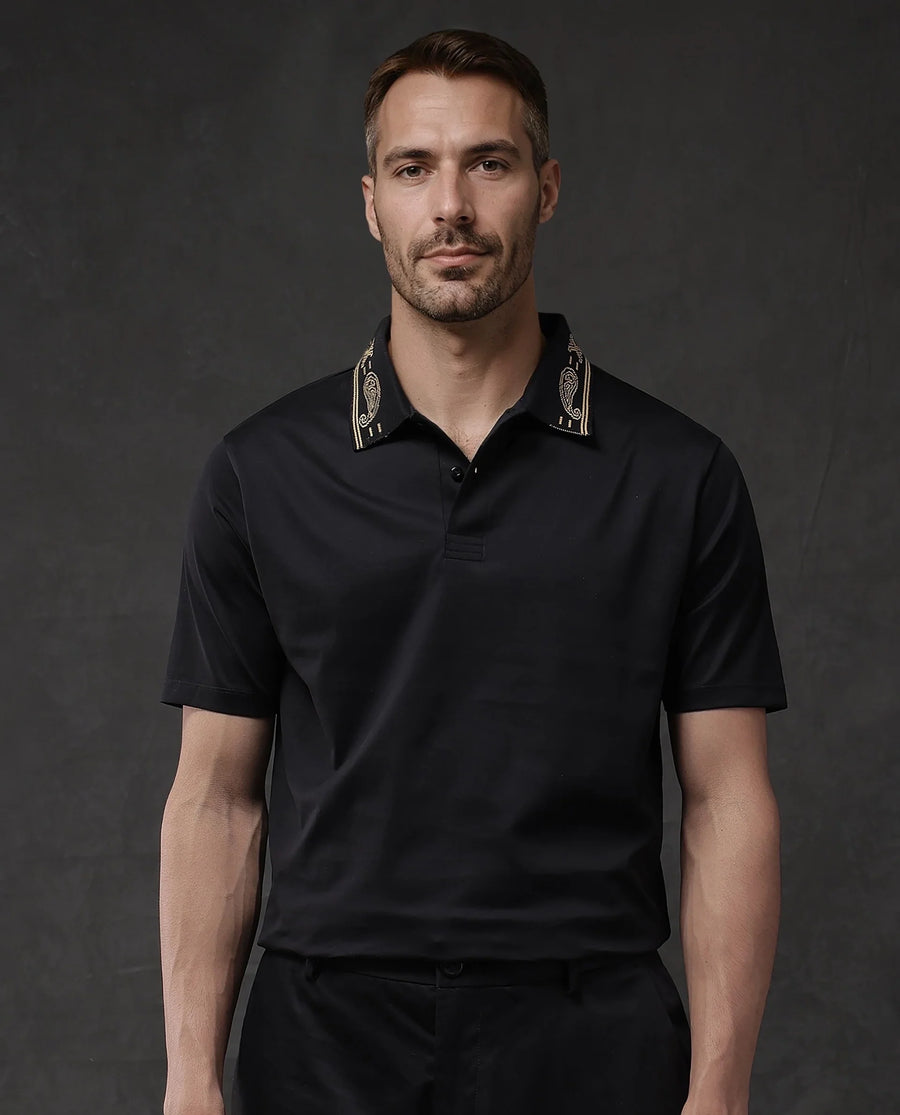 Rare Rabbit Men's Plain Regular Fit Half Sleeve Polo