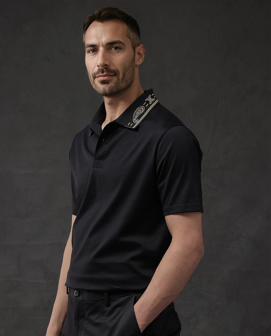 Rare Rabbit Men's Plain Regular Fit Half Sleeve Polo