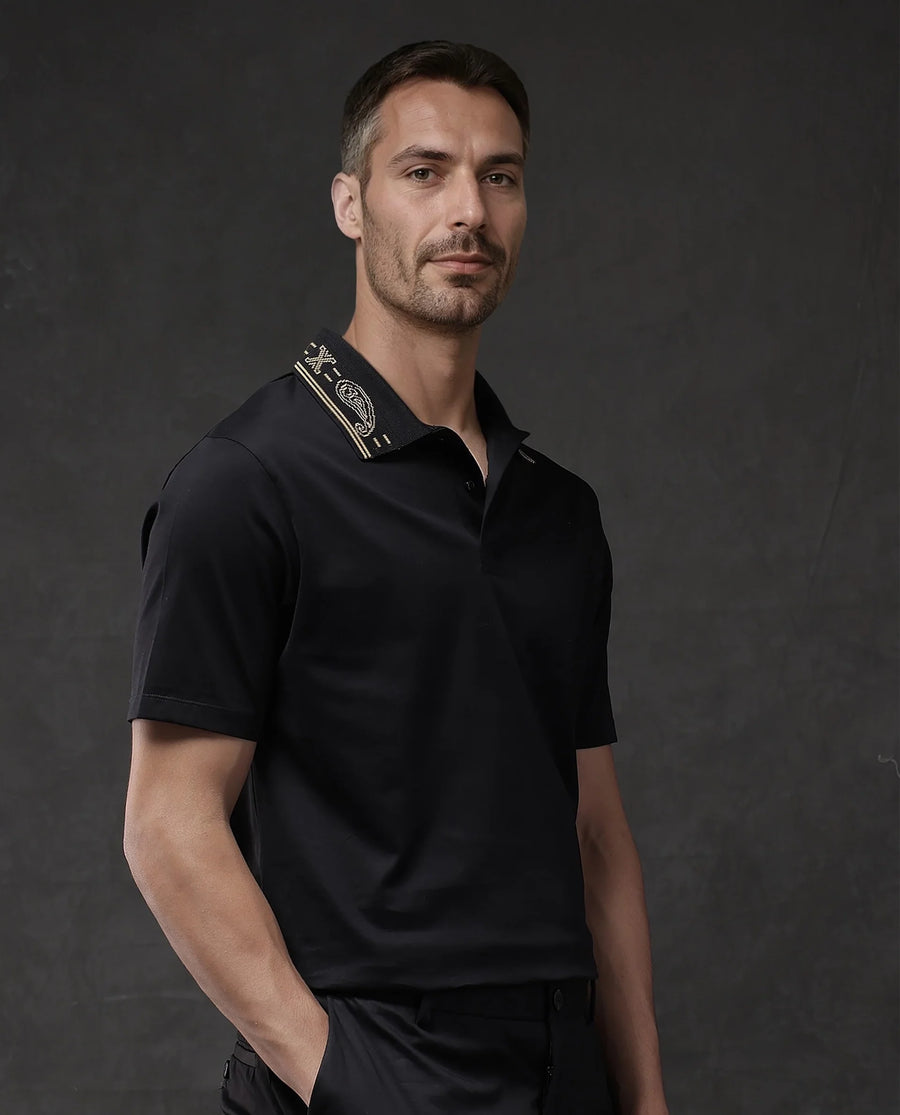 Rare Rabbit Men's Plain Regular Fit Half Sleeve Polo