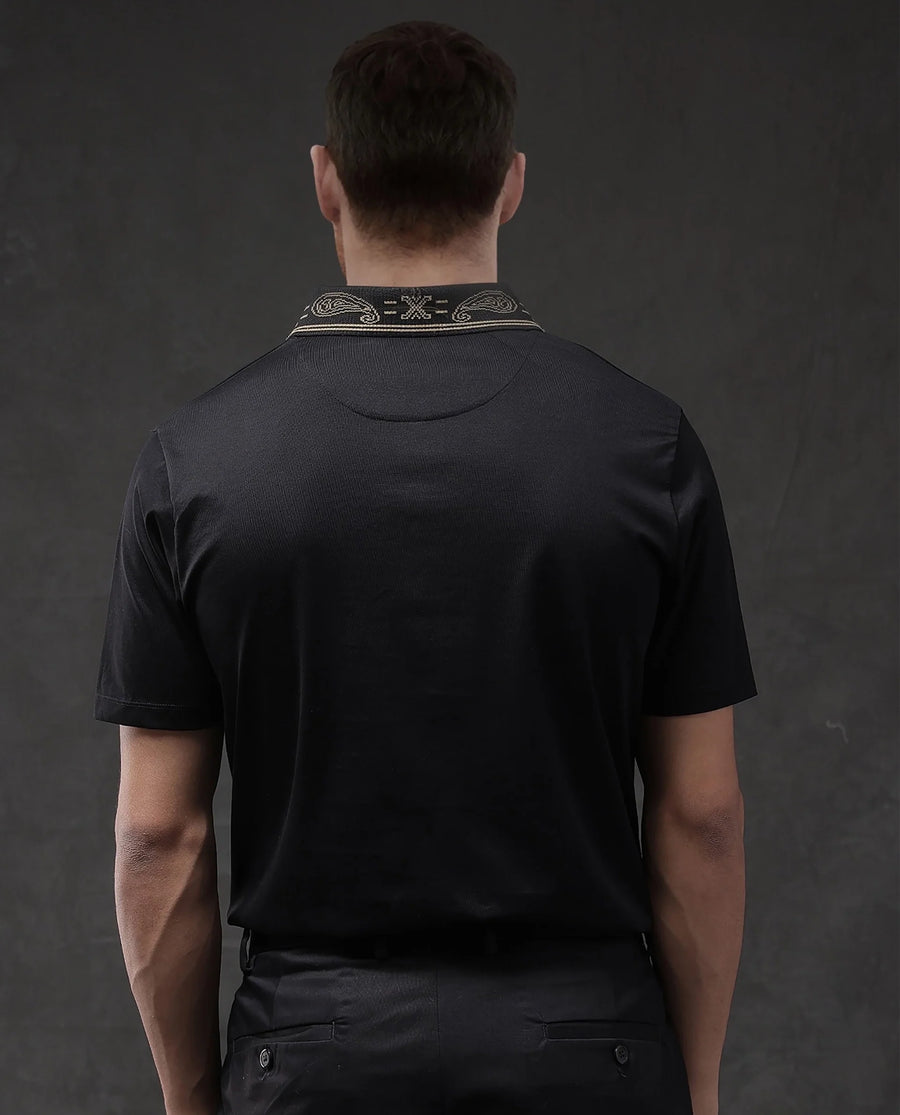 Rare Rabbit Men's Plain Regular Fit Half Sleeve Polo