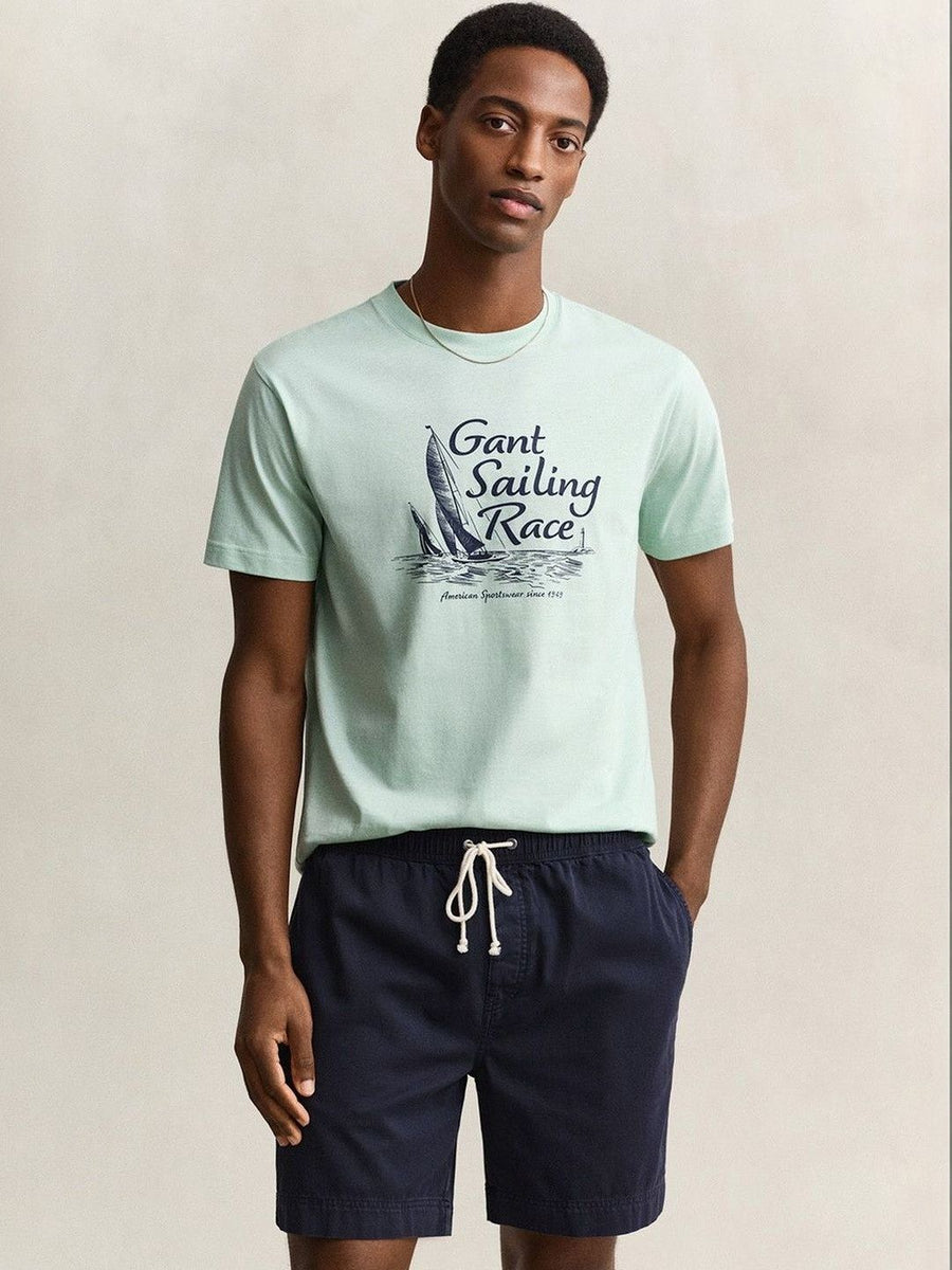 Gant Men Green Printed Regular Fit T-Shirt