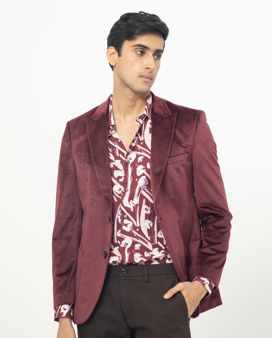Rare Rabbit Men's Visker Brown Viscose Abstract Print Regular Fit Full Sleeve Collared Shirt