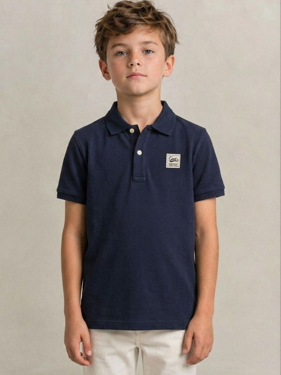 GANT Boys Brand Logo Polo Collar T-shirt