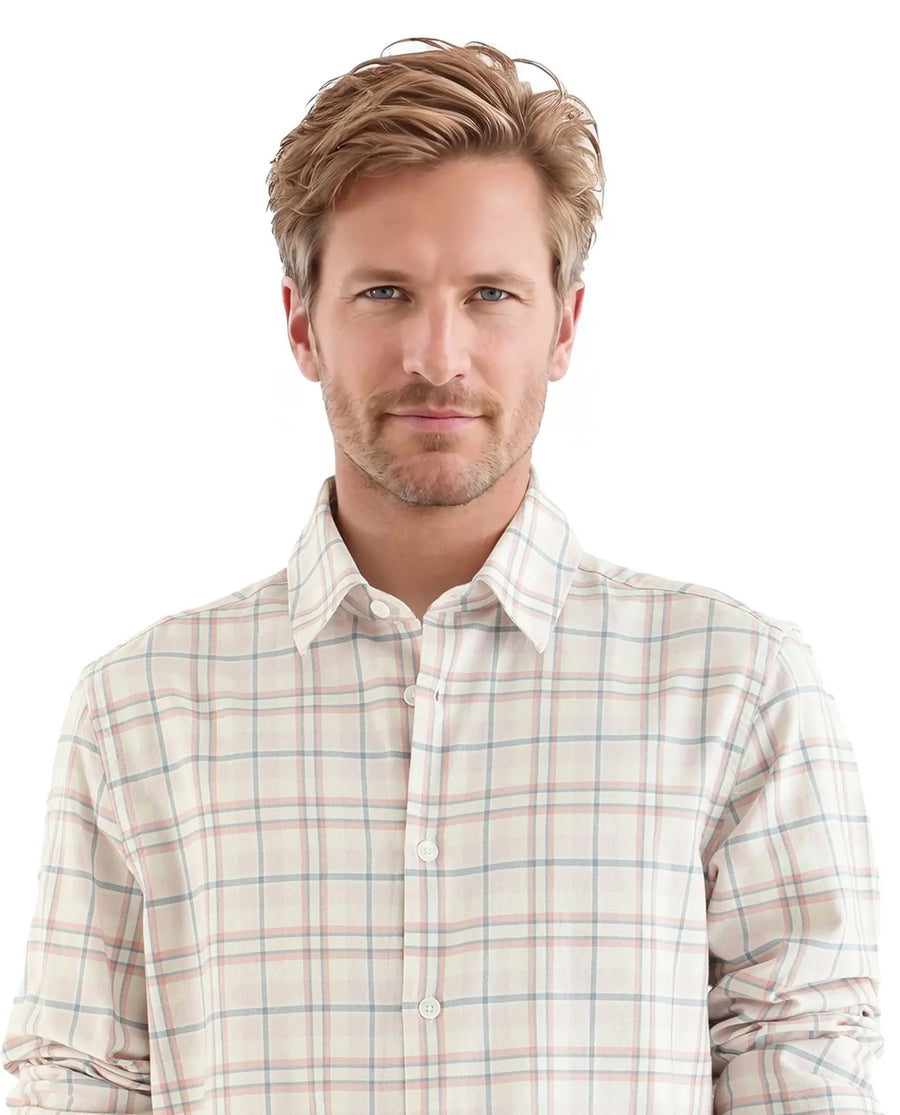 Rare Rabbit Men's Volgos Pastel Pink Cotton Checked Print Regular Fit Full Sleeve Collared Shirt