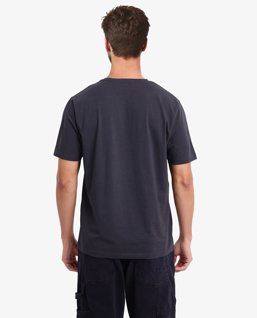 Rare Rabbit Men's Volvo Dark Grey Cotton Graphic Print Regular Fit Half Sleeve Crew Neck T-Shirt