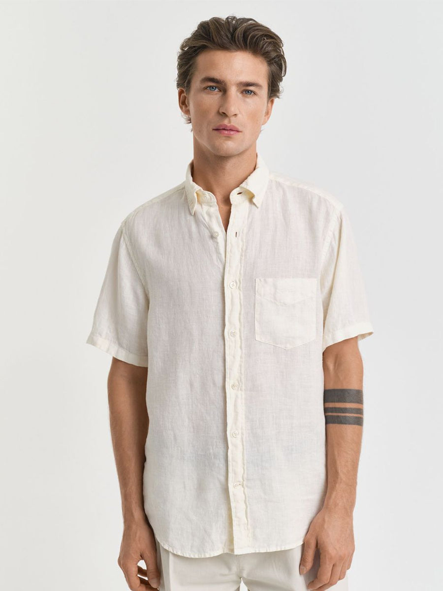 GANT Men Button-Down Regular Garment Dyed Linen Casual Shirt
