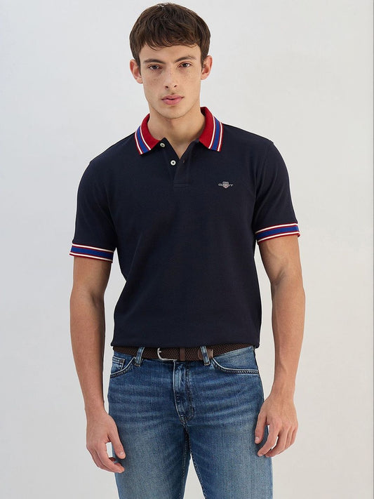 GANT Men Brand Logo Polo Collar T-shirt