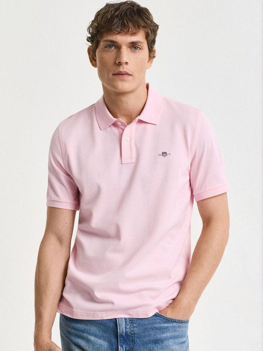 GANT Men Solid Polo Collar Pique Cotton T-shirt