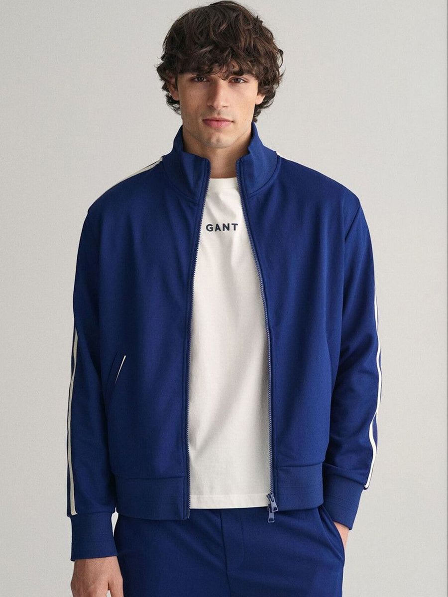 GANT Men Embroided Spread Collar Front-Open Sweatshirt